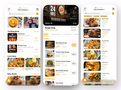 Food Delivery App Design app app design branding design food food delivery food delivery app food recipe illustration presentation typography ui ux ux design