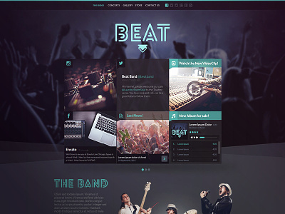 Beat - Music and Band Template band countdown joomla map music one page responsive social media template web webdesign website