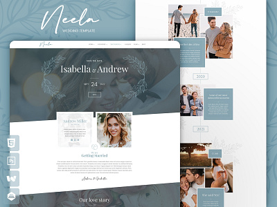 Neela Wedding Template bride clean elegant engagement groom html5 landing page modern multipage onepage responsive template webdesign website wedding wedding invitation