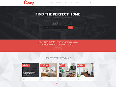 Cozy - Responsive Real Estate HTML Template business clean corporate flat html5 real estate template webdesign