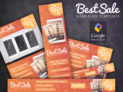 BestSale - HTML5 Promotional Banner Template ad adwords banner codecanyon doubleclick google web designer gwd html5 promotion template