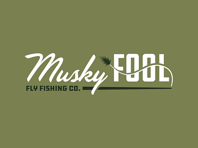 Musky Fool Fly Fishing Co. bait branding fish fly fly fishing musky olive tackle wisconsin