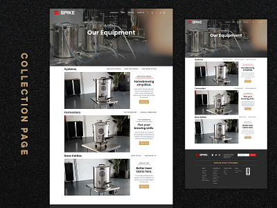 Collection Page Web Design – Spike Brewing