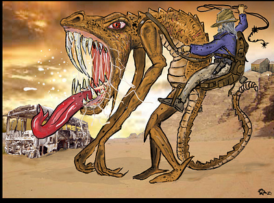 slave lizard design illustration