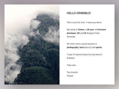 Hello Dribbble!