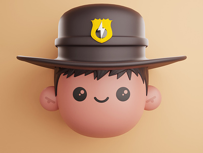 Cute Sheriff NFT 3d 3d art captain cow boy cute design eth nft opensea sell sheriff