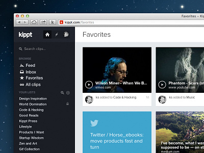 Kippt Redesigned article content flat flat design grid kippt tile videos