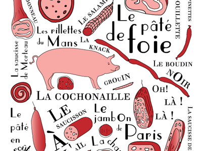 French Cold Cuts food french kitchen art meat meat cuts