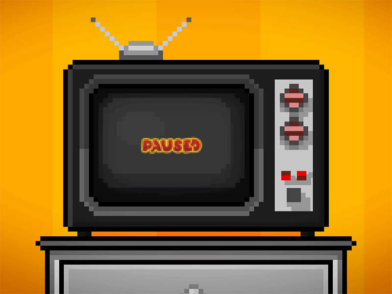 Animated Pixel Art TV animated crt frame gaming pause pixel art pixelart retro television tv twitch ui