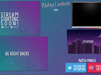 Simple Stream Overlay affiliate branding brb design emotes gaming logo overlay photoshop starting soon stream streamer streaming twitch