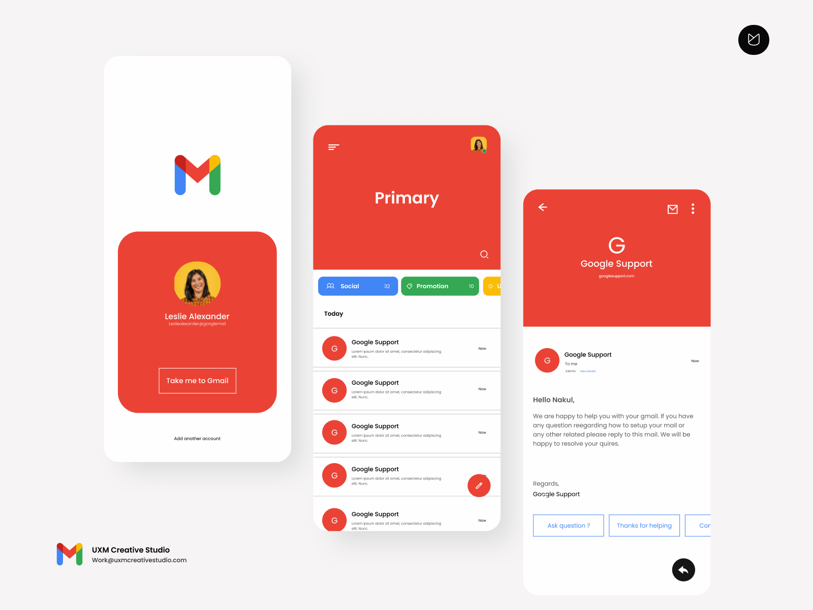 Gmail Redesign by UXM Creative Studio on Dribbble