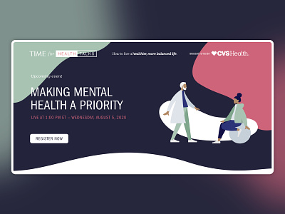 TIME for Health Talks branding design illustration ui ux vector web website website concept website design