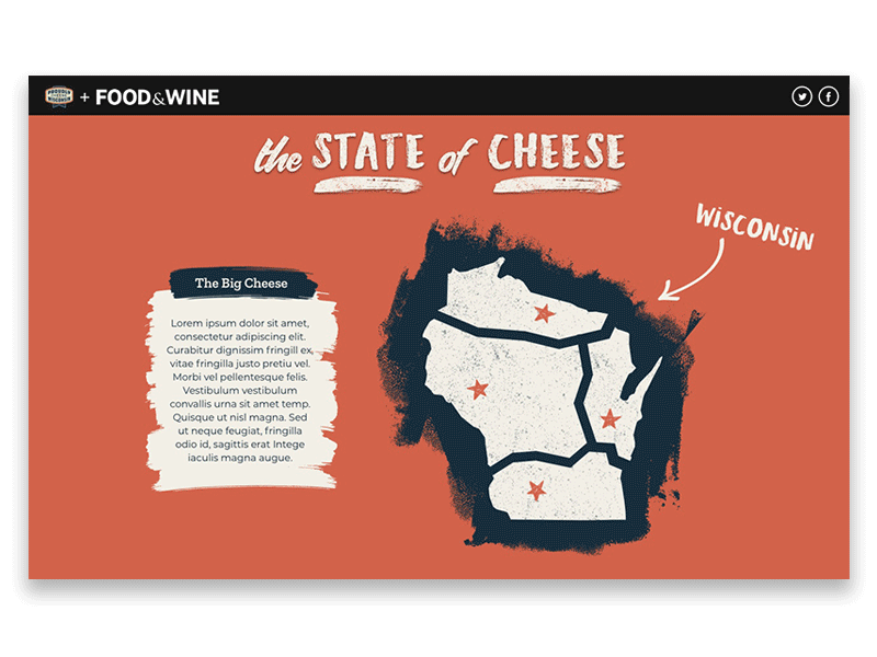 The State of Cheese - Wisconsin Cheese design illustration interaction design ui ux vector web website concept website design