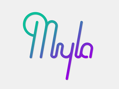 Myla first birthday hand lettering mermaid mono line niece script typography