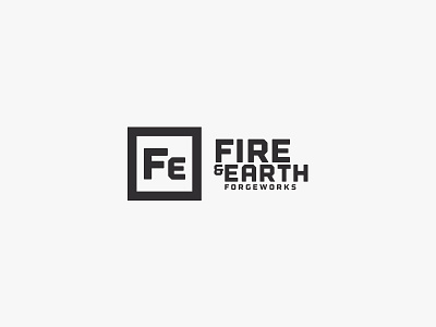 Fire & Earth Forgeworks earth elements fire forge knife logo minimal science sword