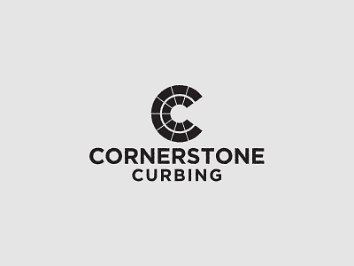 Cornerstone Curbing branding geometric logo rough rugged