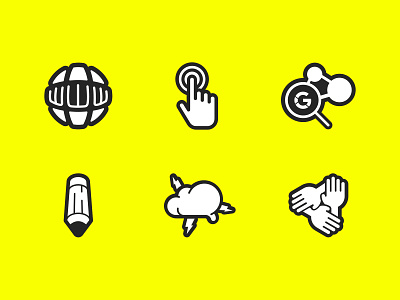 Icons brainstorm branding cloud collaboration design hands icons mark minimal seo ui ux vector web