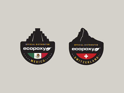 Official Distributor Badge badge crest flag logo mexico minimal mountain patch pyramid switzerland