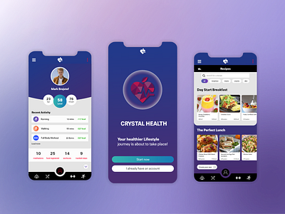 Crystal Health - Fitness App Design
