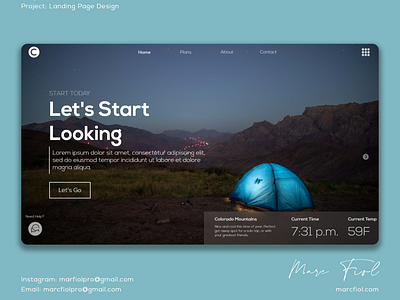 Camper - Landing Page Design branding design landing page ui ux
