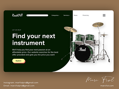 RockOUT - Landing Page Design