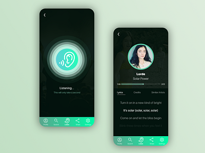 EZListen - Music Identifier App UX Design