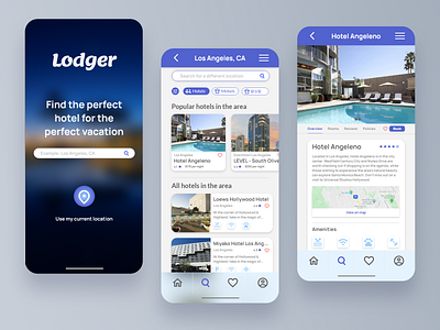 Lodger - UX/UI Mobile App Design adobe app branding design hotel housing lodger mobile mobile app ui ux xd