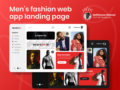 Men's fashion web app landing page design fashion logo product design ui ux web app web design