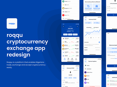 Cryptocurrency exchange redesign app redesign cryptocurrency design product design roqqu ui ui ux design ux