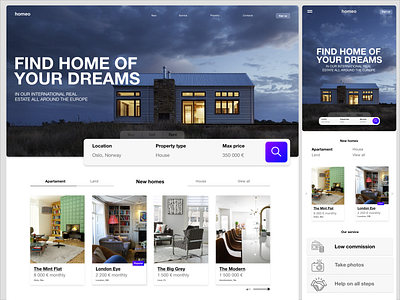 Real estate website (landing page) design