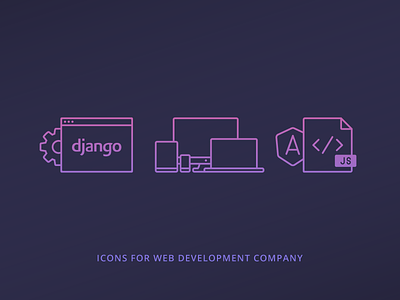 Icons for Web Development angularjs development devices django framework icon icons javascript neon outline outline icons web dev