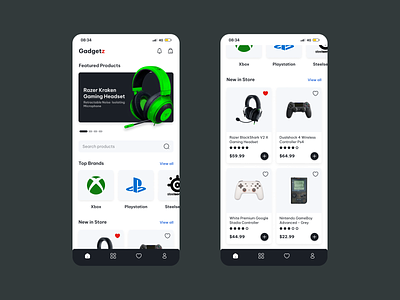 Gaming Accessory Ecommerce App app app design app ui ux clean ecommerce ecommerce app gaming gaming app store gaming store gaming ui ios app minimal mobile app mobile app design mobile design mobile ui mvp shopping app ui ux