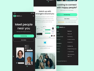 MatchUpp Mobile Landing Page landing page landing page ui mobile landing mobile ui ui ui design