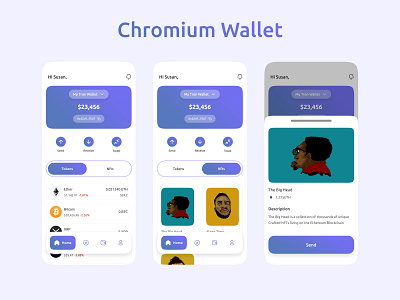 Chromium Wallet crypto wallet mobile design nft nft wallet web3 web3 design
