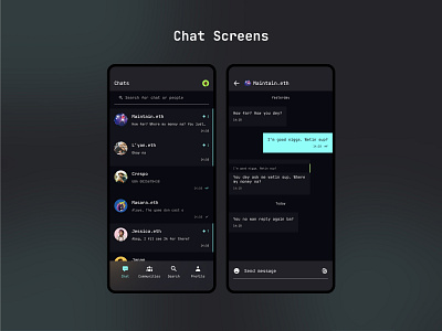 Connect 3.0 Chat Screens chat connect media messaging social wallet web3