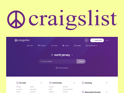 Craigslist UI Redesign card category clean craigslist flat marketplace material modern search ui