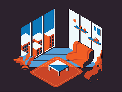 Isometric illustration of a room design graphic design illustration illustrator isometric isometric design vector