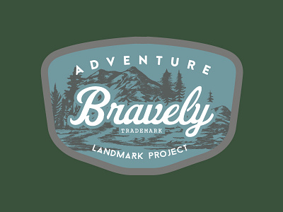 Adventure Bravely design embroidered greenville hat landmark mountain outdoors patch typography