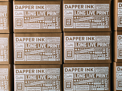 Dapper Ink Shipping Box badge branding colors dapper ink icon new building new location new year new you