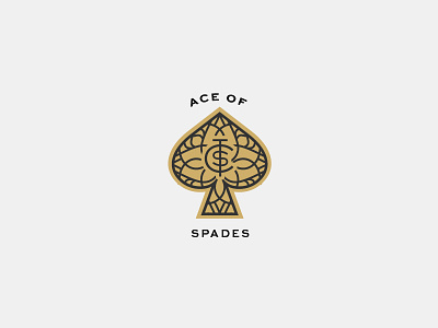 Ace of Spades cool stuff deck of cards foil gold gradient hierarchy layout lines logo stamp sticker typography