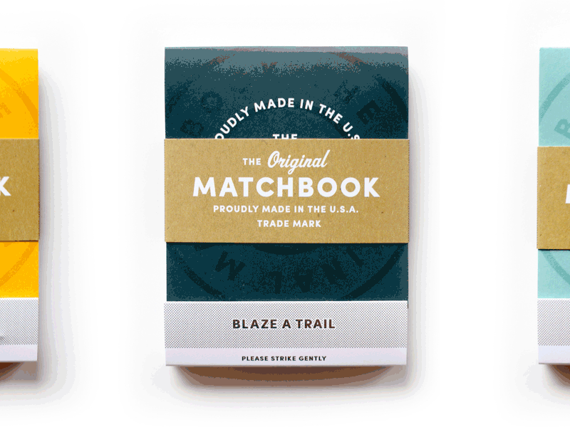 Matchbooks books branding gif kraft logo notebooks pads paper photo printed type