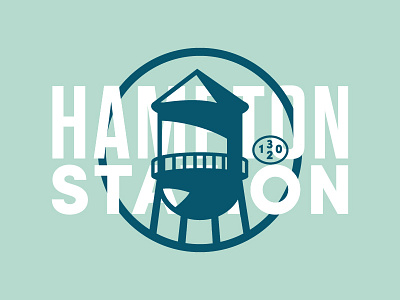 Hampton Station badge branding colors dapper ink icon new building new location new year new you script typography