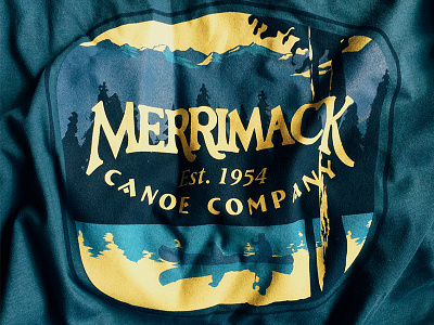 Merrimack Canoe Company apparel branding canoe illustration merch print retro shirt type typography vintage