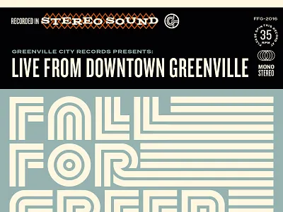 Live from Greenville branding fun layout logo printed record stamp texture type typography vintage vinyl