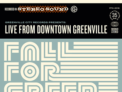 Live from Greenville branding fun layout logo printed record stamp texture type typography vintage vinyl