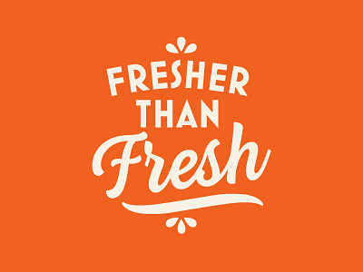 Freshy Fresher Fresh branding fruit handwritten layout leaves lock logo orange script texture thick up
