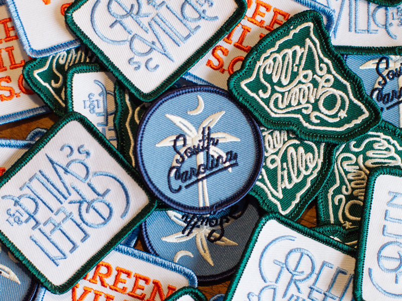 Jean Jacket Accessories patch hand drawn circle flag logo branding texture print typography stamp badge packaging
