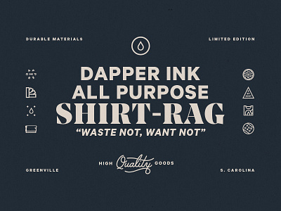 Rags branding layout lock logo printed rough screenprint texture type typography up vintage