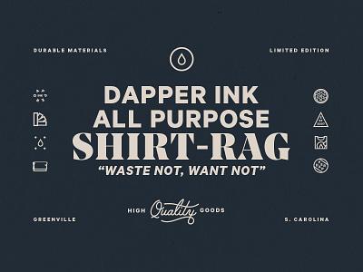 Rags branding layout lock logo printed rough screenprint texture type typography up vintage