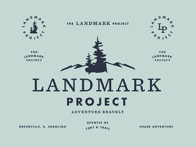 Landmark Project branding climbing design grid icons idea identity kayaking logo outdoors pattern typography